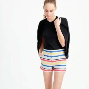 J. Crew Jacquard Basket Weave Colorful Striped Shorts